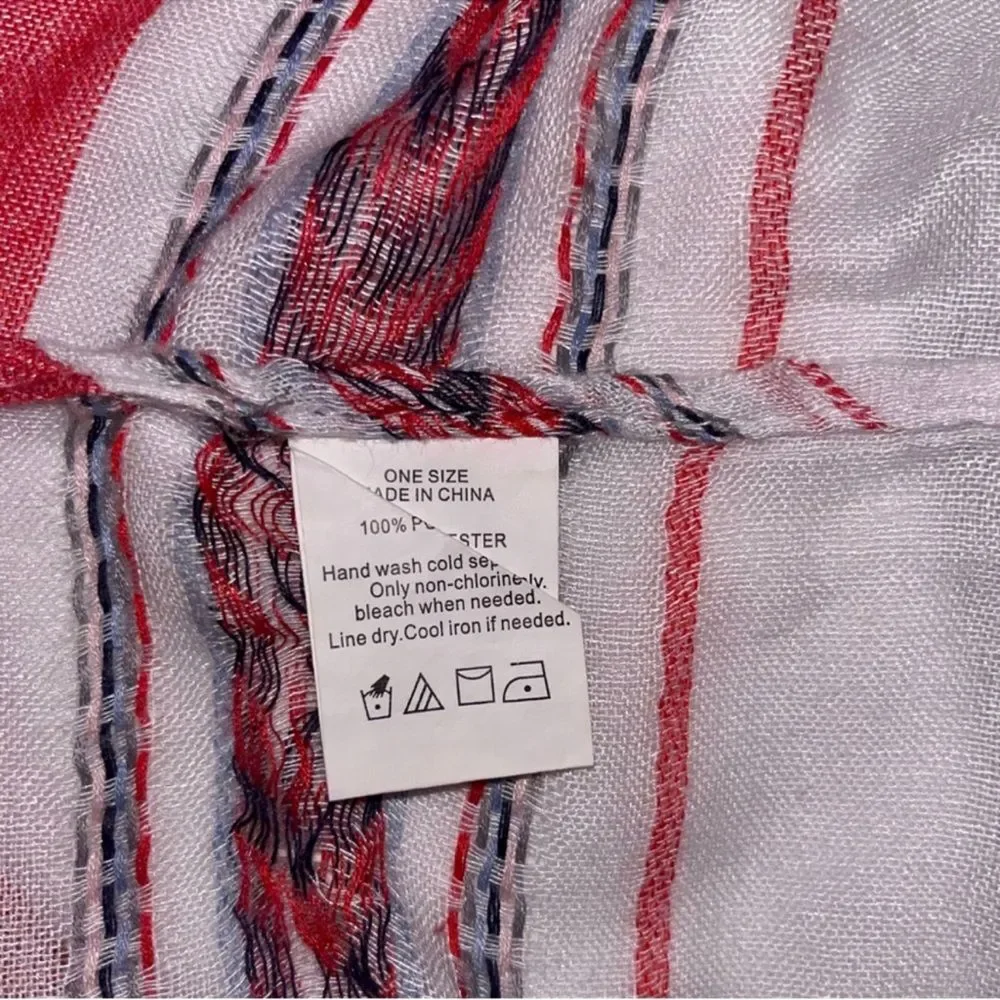 Infinity Scarf White Plaid Lightweight OS EUC 🍭 (🍭 5 for $25)